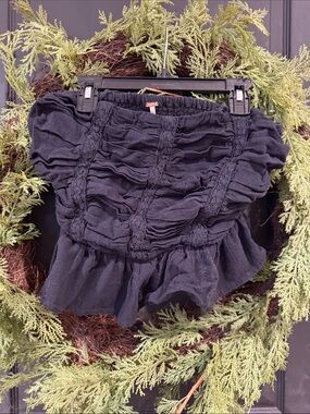 Free People Black Ruffled Camisole